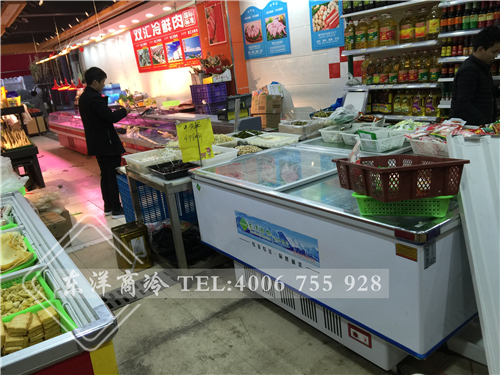 江蘇蘇州萬(wàn)家福生鮮超市鮮肉冷柜-臥式冷柜工程案例,熟食展示柜圖片大全,二手熟食展示柜,賣熟食的展示柜,熟食柜圖片,