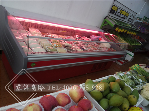 東莞小魚(yú)生鮮超市鮮肉保鮮柜工程案例,熟食展示柜圖片大全,二手熟食展示柜,賣(mài)熟食的展示柜,熟食柜圖片,
