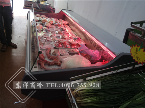 東莞小魚(yú)生鮮超市鮮肉保鮮柜工程案例,熟食展示柜圖片大全,二手熟食展示柜,賣(mài)熟食的展示柜,熟食柜圖片,